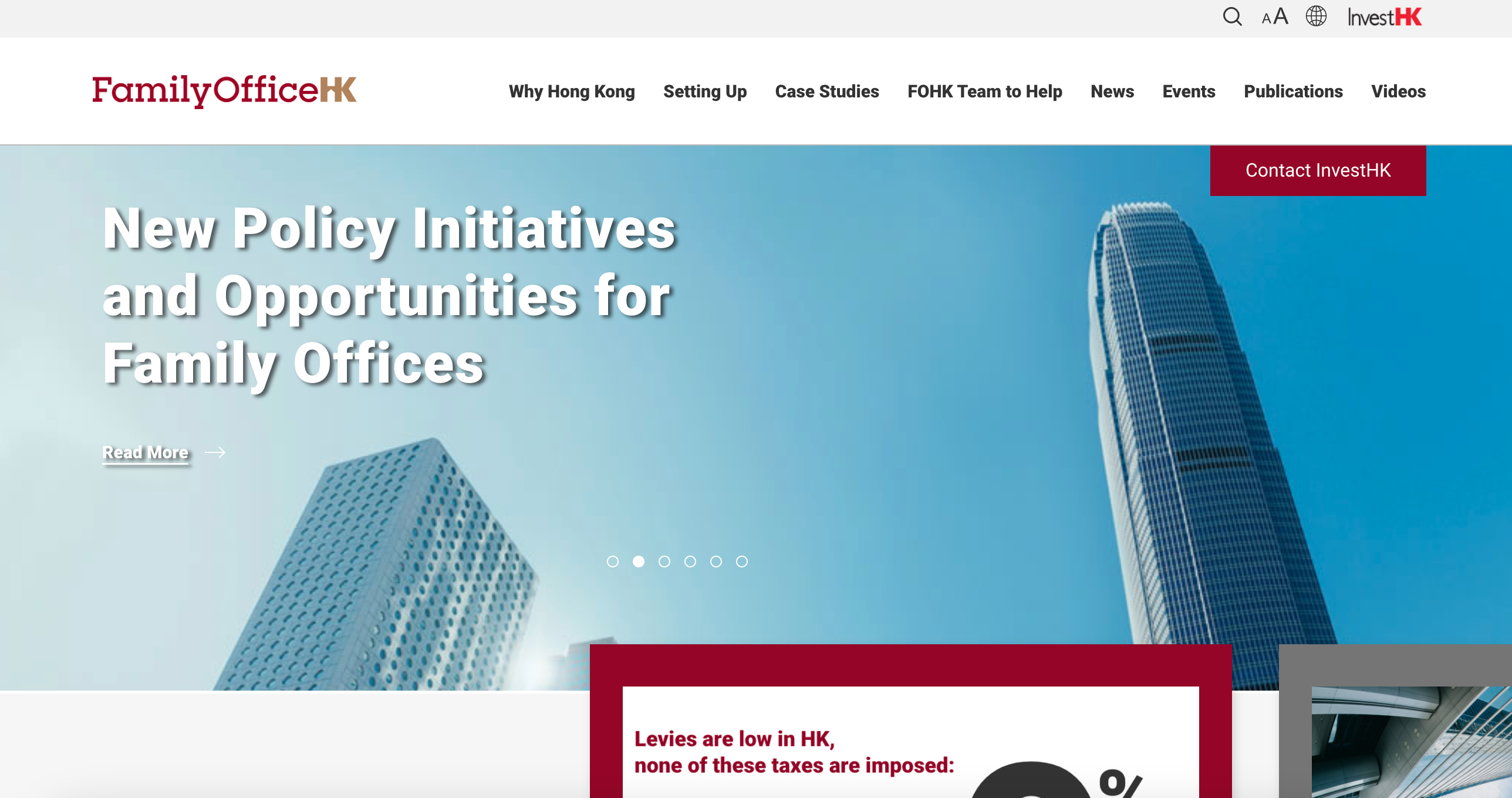 ▲ The government of Hong Kong has created a website to highlight its benefits for family offices.